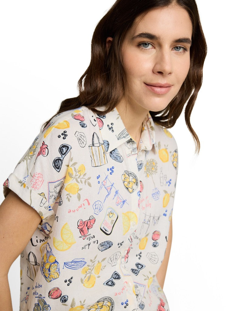 1049799 TOM TAILOR wmn - Loose Fit Bluse mit Leinenanteil 40332 summerly lemon print