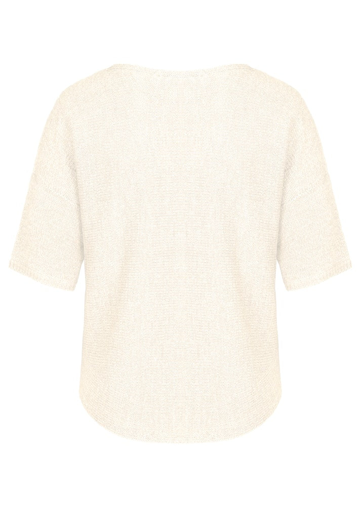 78035 BIANCA - OLINDE Strick T-Shirt 001 white