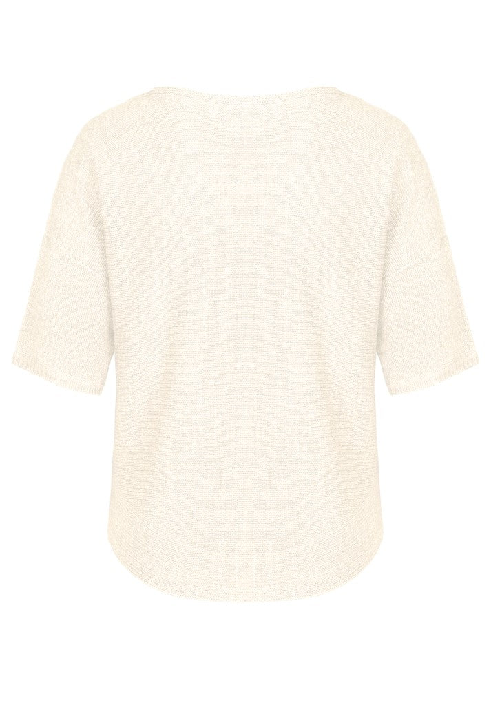 78035 BIANCA - OLINDE Strick T-Shirt 001 white