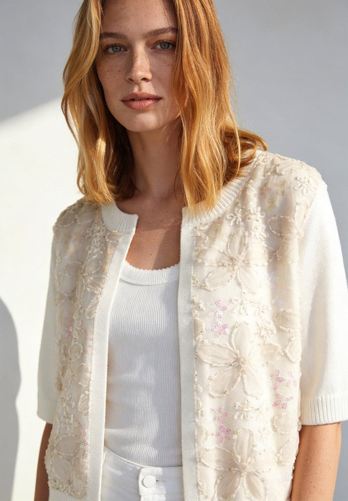 61241281 MORE&MORE - Cardigan with Glitter-Effect 0041 off white