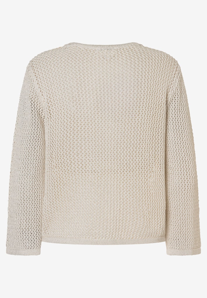 61041061 MORE&MORE - Ajour Pullover with Glitter-Effect 0052 soft vanilla