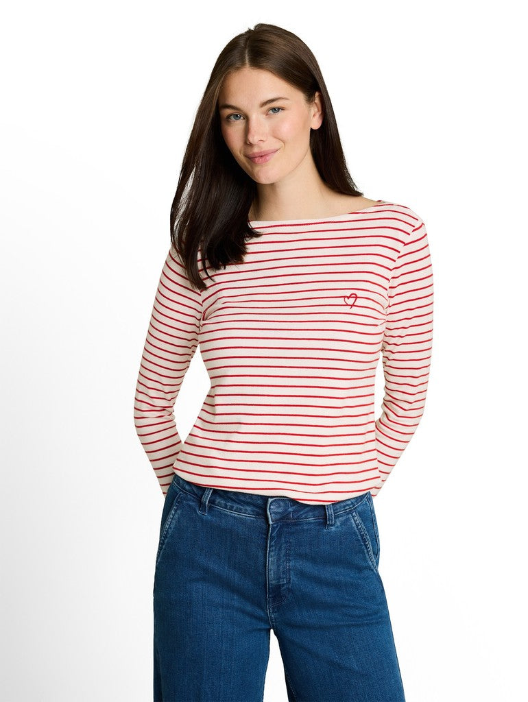 1051234 TOM TAILOR wmn - Longsleeve 40355 red offwhite stripe
