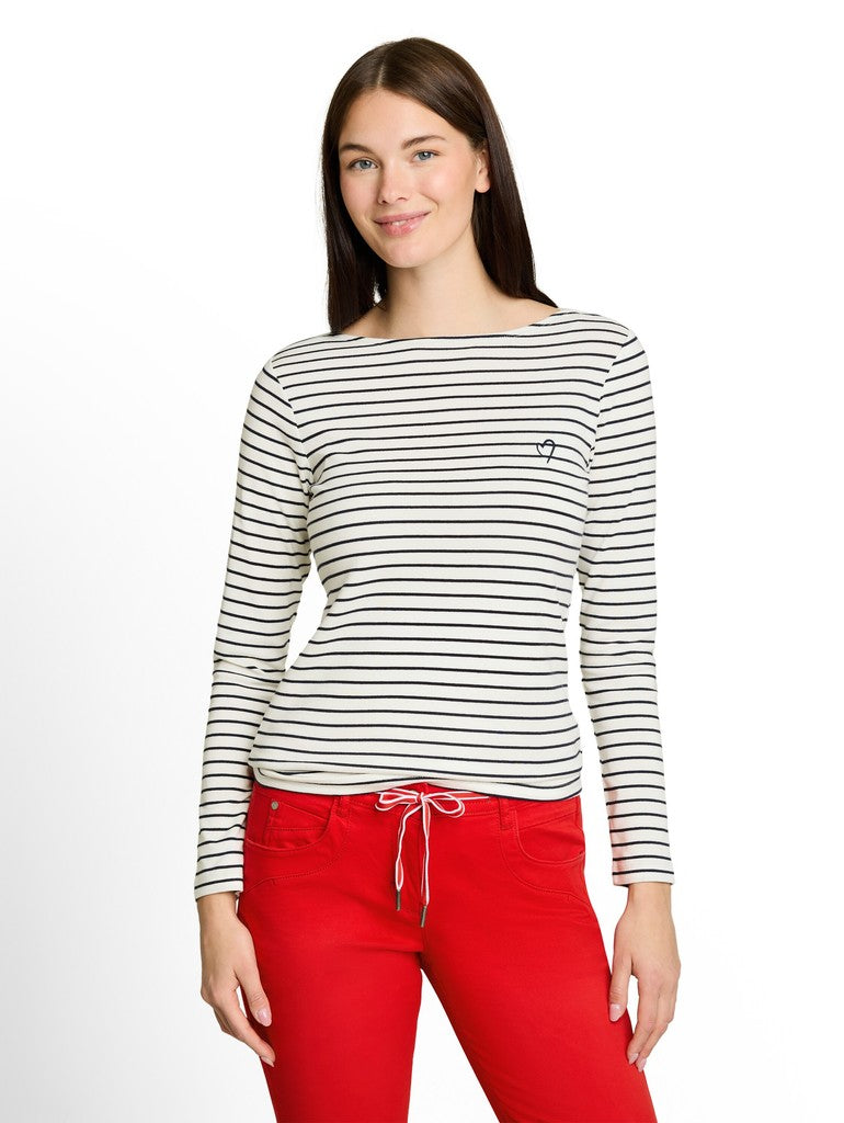 1051234 TOM TAILOR wmn - Longsleeve 40354 navy offwhite stripe