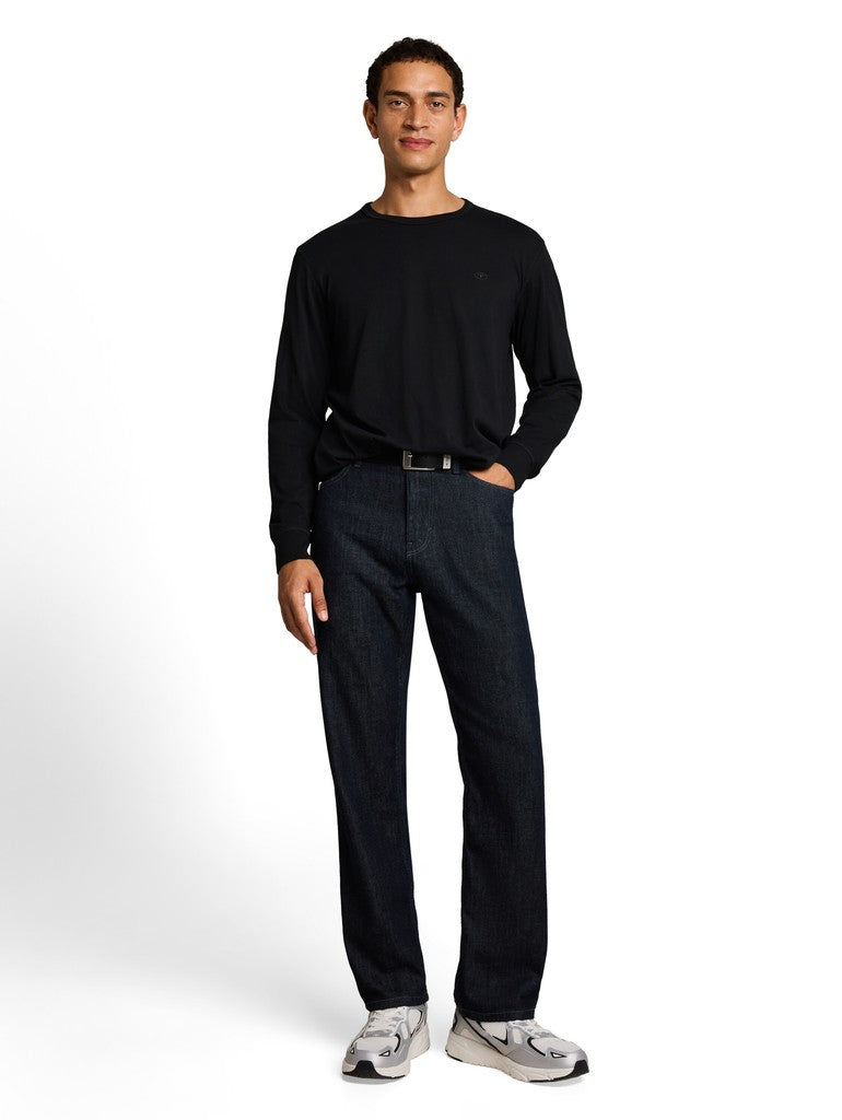 1052637 TOM TAILOR men - Basic Langarmshirt aus Baumwolle 29999 black