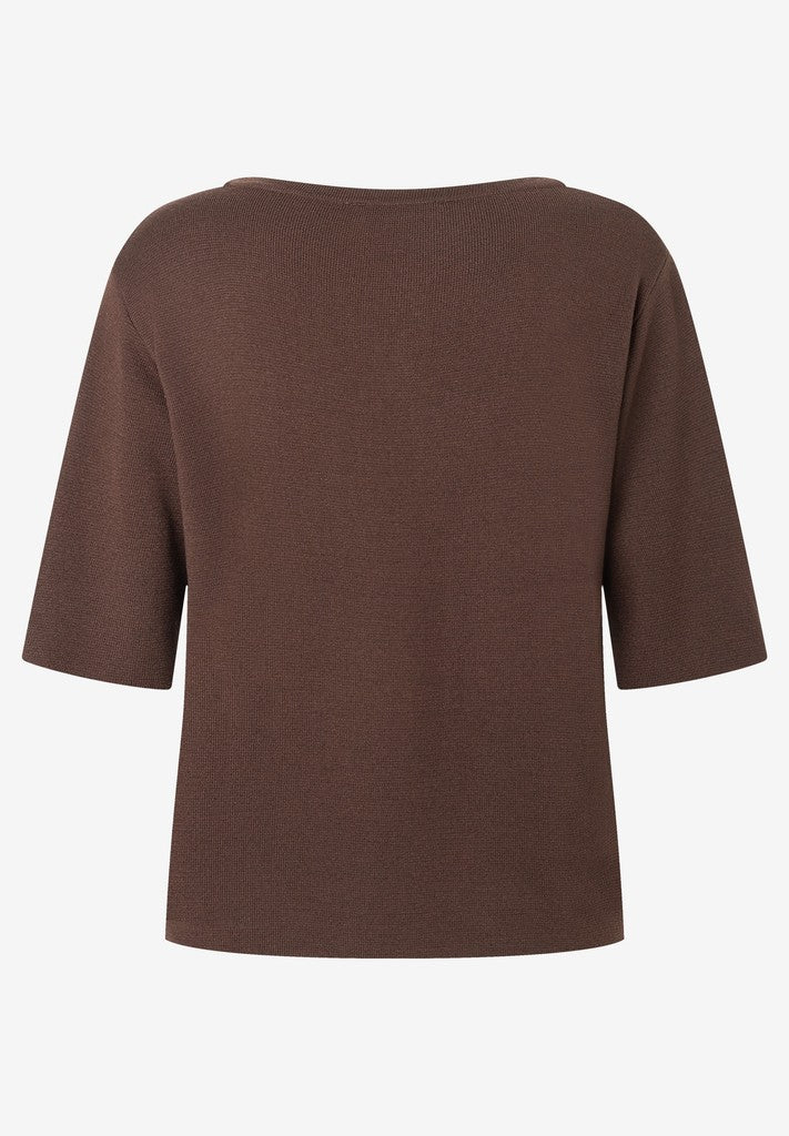61911478 MORE&MORE - Boxy Milano Knit T-Shirt 0279 espresso brown