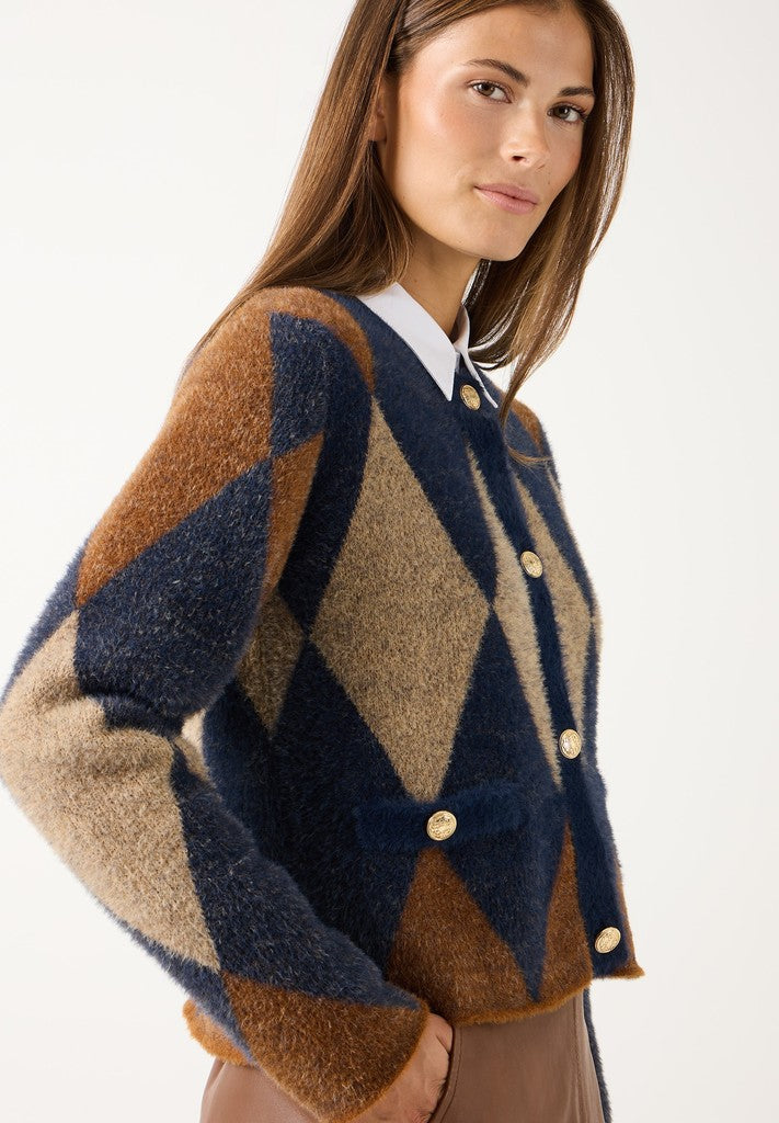 61081259 MORE&MORE - Argyle Cardigan 3350 argyle knit