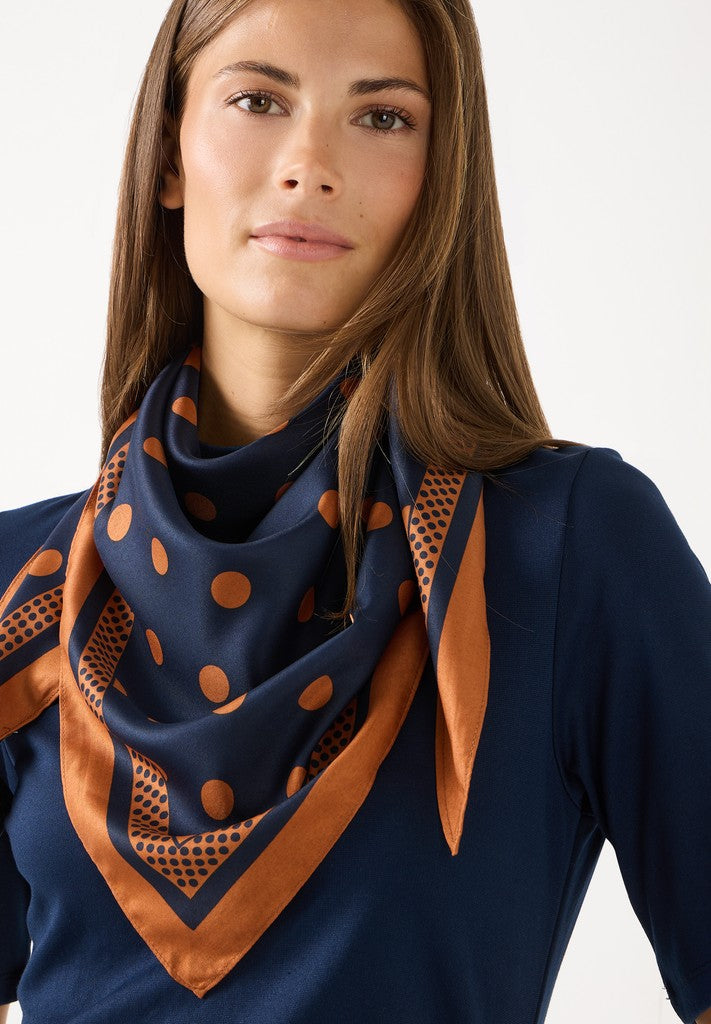 61089003 MORE&MORE - Printed Triangle Scarf 2373 mix stripe twotone