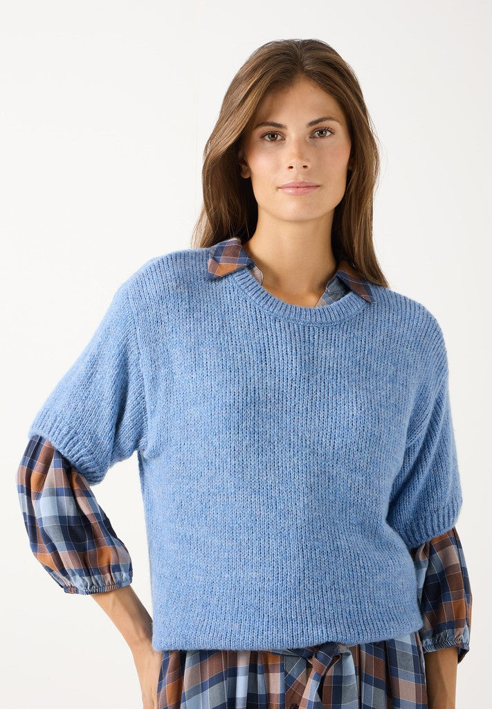 61921454 MORE&MORE - Cape-Pullover 0353 autumn blue