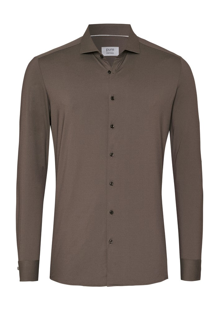 4030-21750 PURE- Functional Shirt 246 uni dunkelbraun