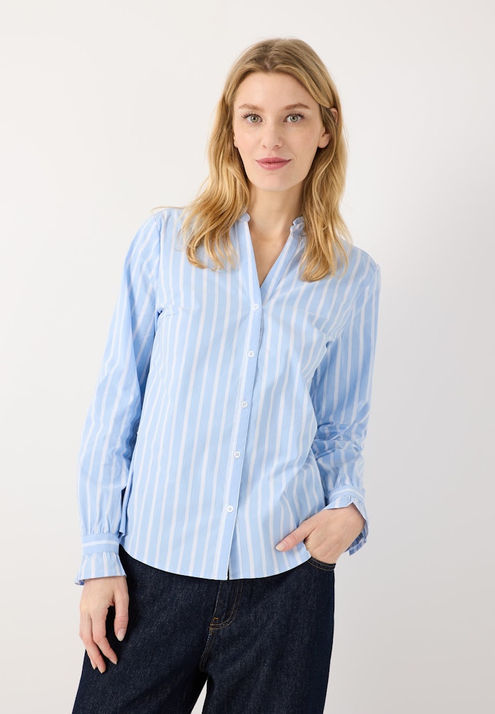 61922498 MORE&MORE - Stripe Blouse 2353 blue white