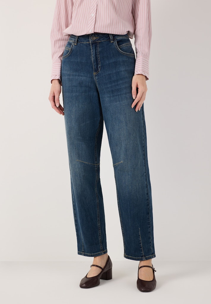 61094203 MORE&MORE - Blue Denim Barrel Leg Jeans 0962 middle blue denim