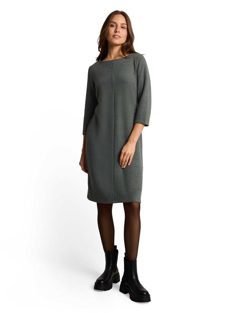 1053000 TOM TAILOR wmn - Cosy Kleid in Melange-Optik 40729 dark olive melange