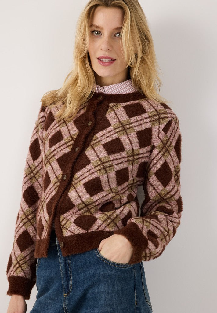 61091204 MORE&MORE - Argyle Cardigan 3279 coloured argyle pattern