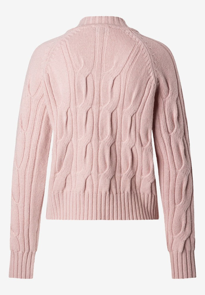 61091017 MORE&MORE - Cable Knit Pullover Turtle Neck 0858 mellow rose