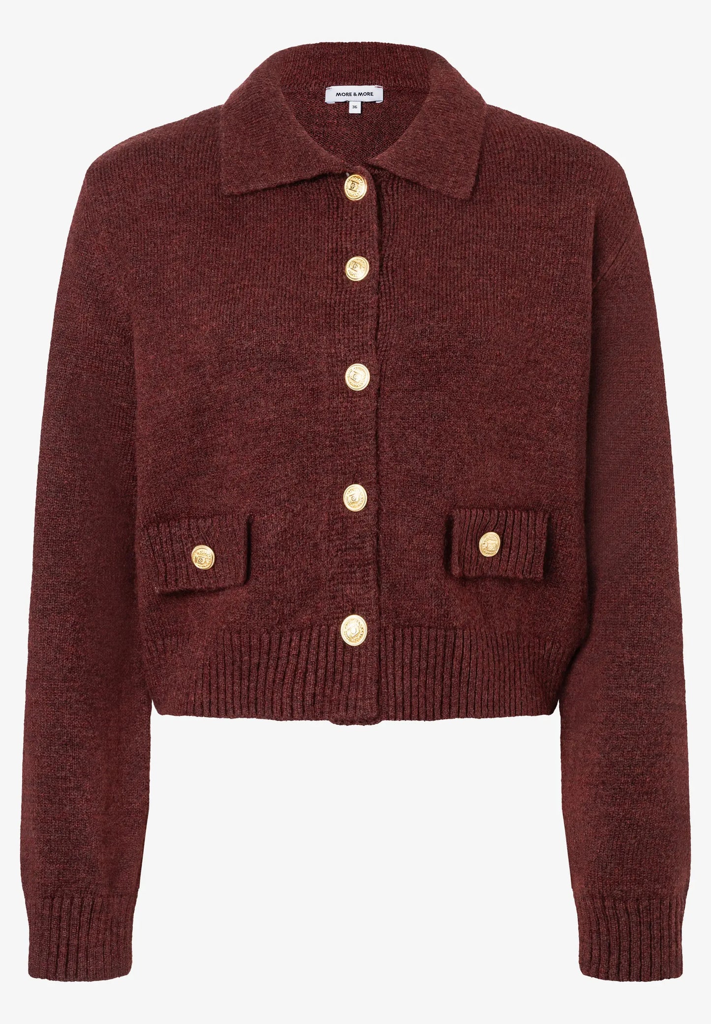 51101250 MORE&MORE - Cardigan with Buttons 0284 raisin brown