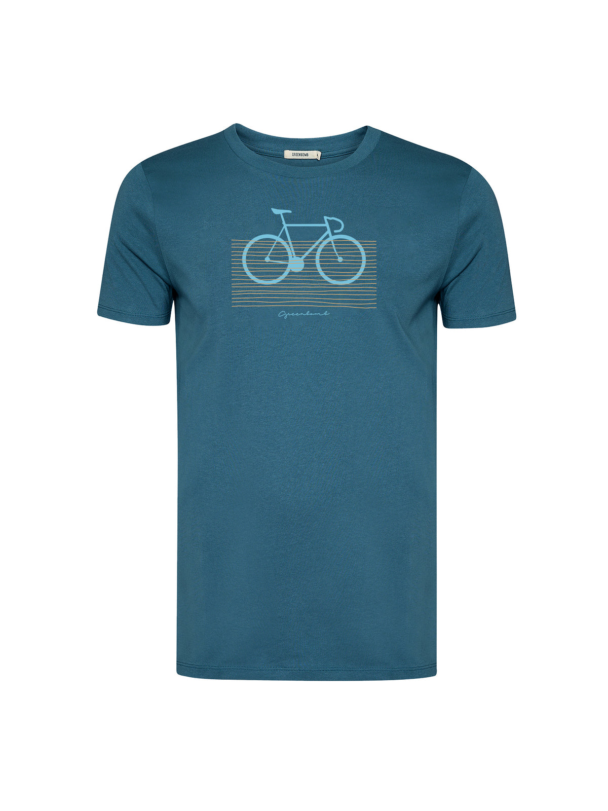 000027_8120 GREENBOMB men - Bike Bars T-Shir tidal blue