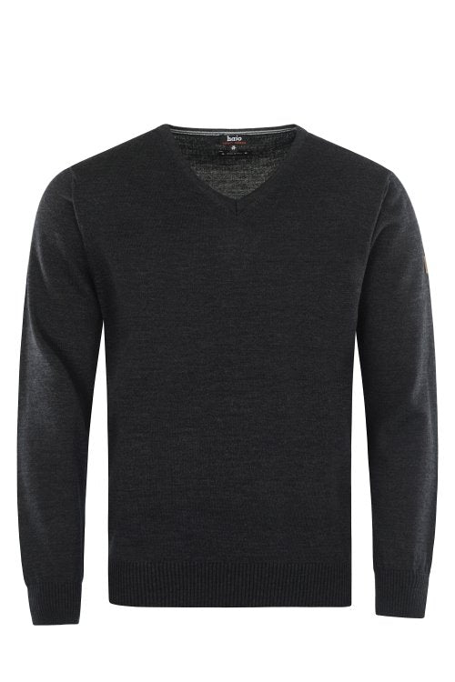 20027/5X HAJO V-Pullover Smart Relaxx 102 anthrazitmelange