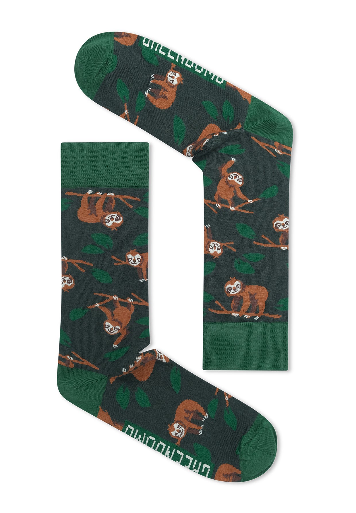 000027_7571 GREENBOMB - animal sloth branch socks mix