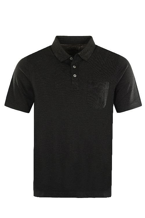 20079/3 HAJO - Poloshirt Softknit 100 schwarz