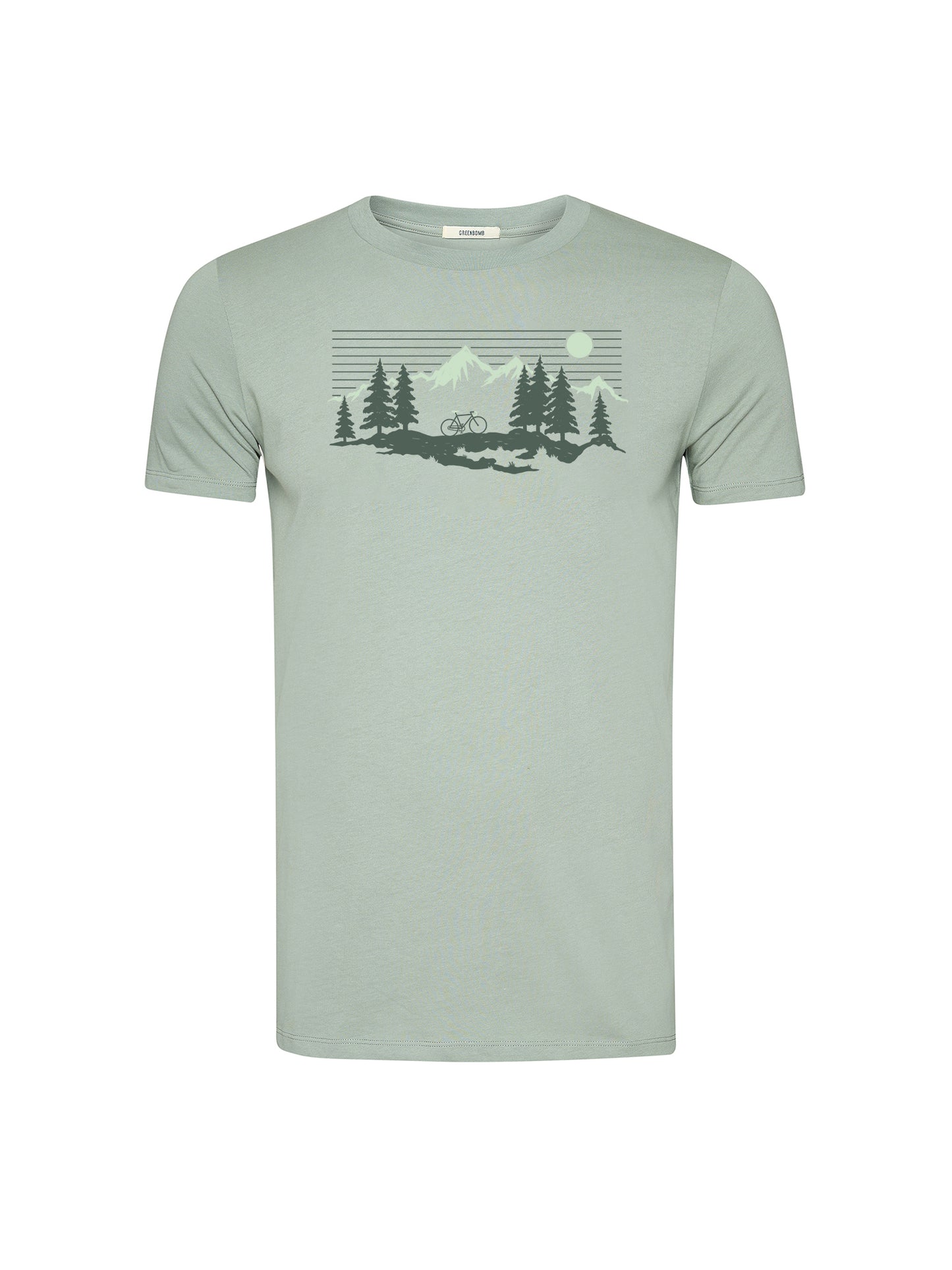 000027_8148 GREENBOMB - Bike Mountain Pines T-Shirt soft sage
