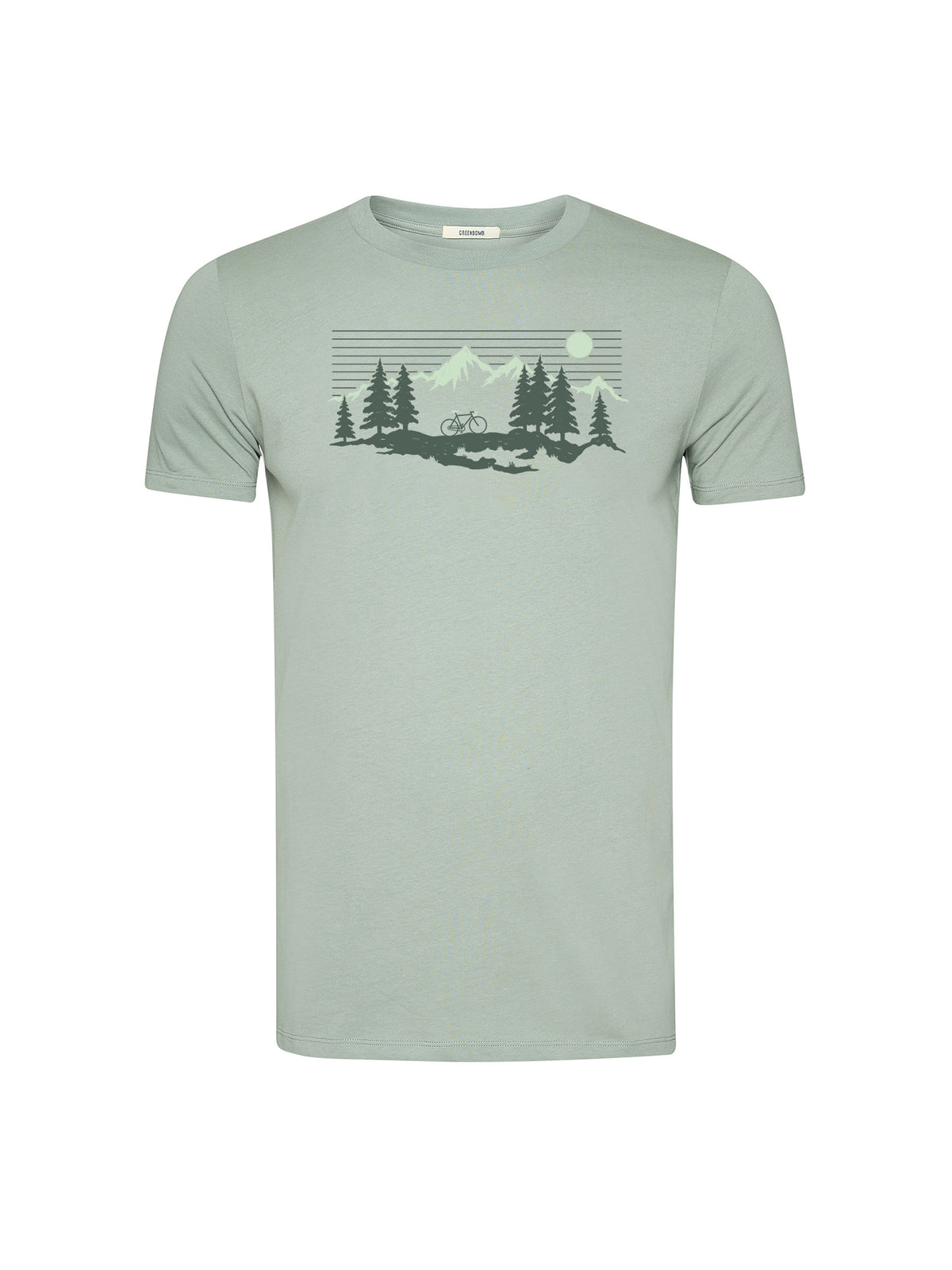 000027_8148 GREENBOMB - Bike Mountain Pines T-Shirt soft sage