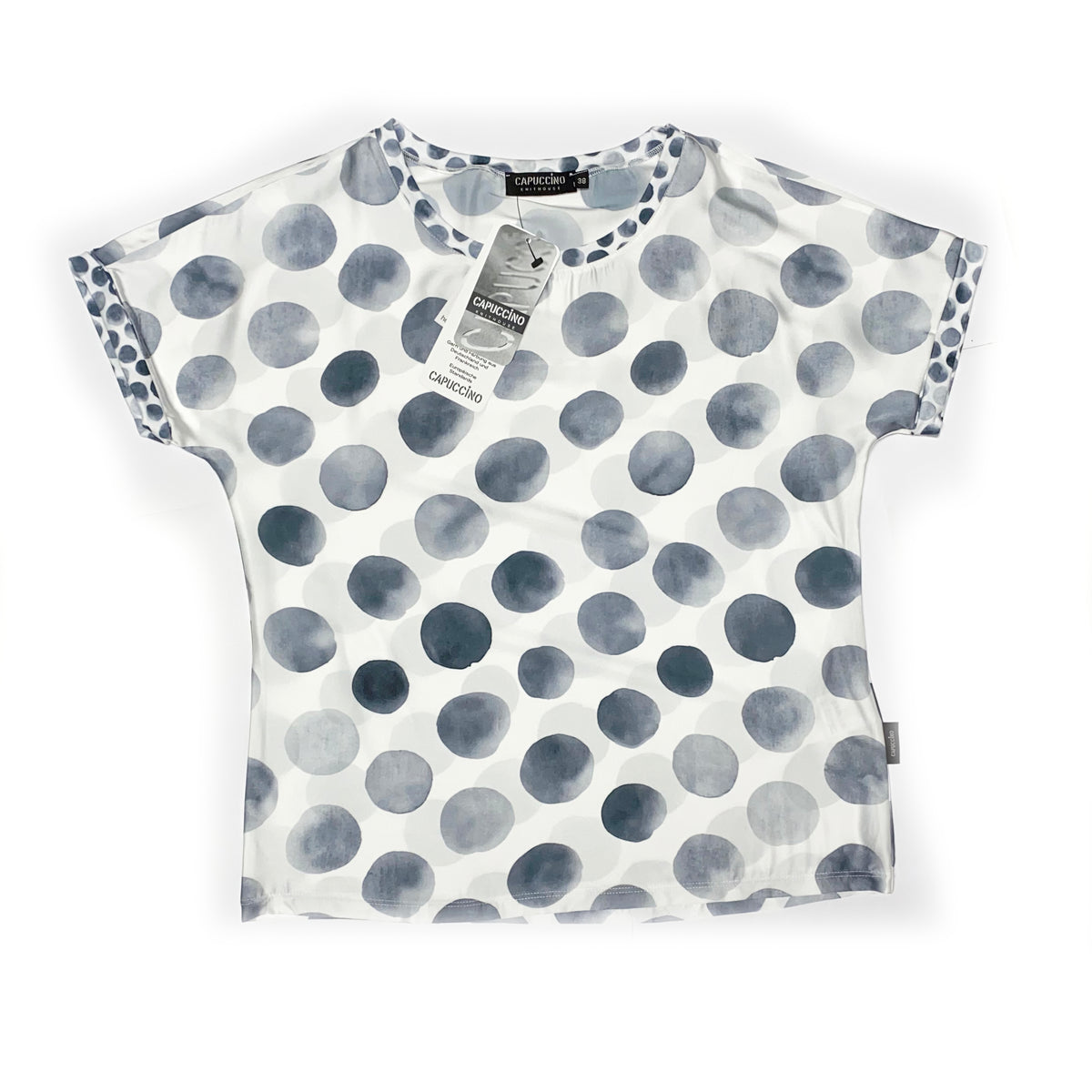 260820 CAPUCCINO - Blusenshirt 786 blau gepunktet