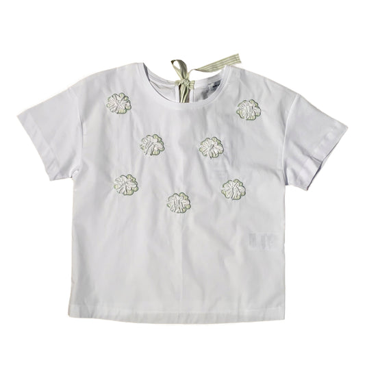 61030019 MORE&MORE - Shirt with Flowers and Sequins 0010 white