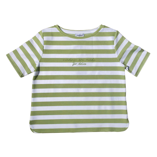 61030007 MORE&MORE - Boxy Shirt with Stripes 2603 jersey stripes pistachio