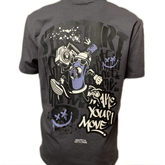 H12078M22620A - AUTHENTIC STYLE men - T-Shirt mit Backprint 23400 anthracite grey