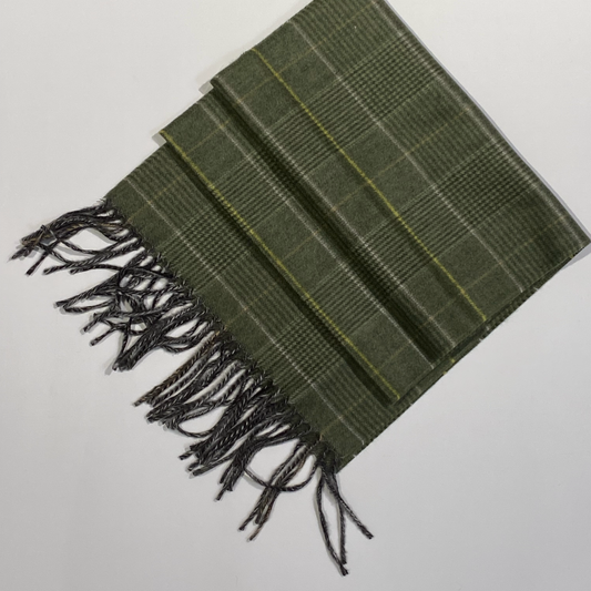 02112-0046 MONTI - Herren Schal 30 x 180cm 4020 green karo