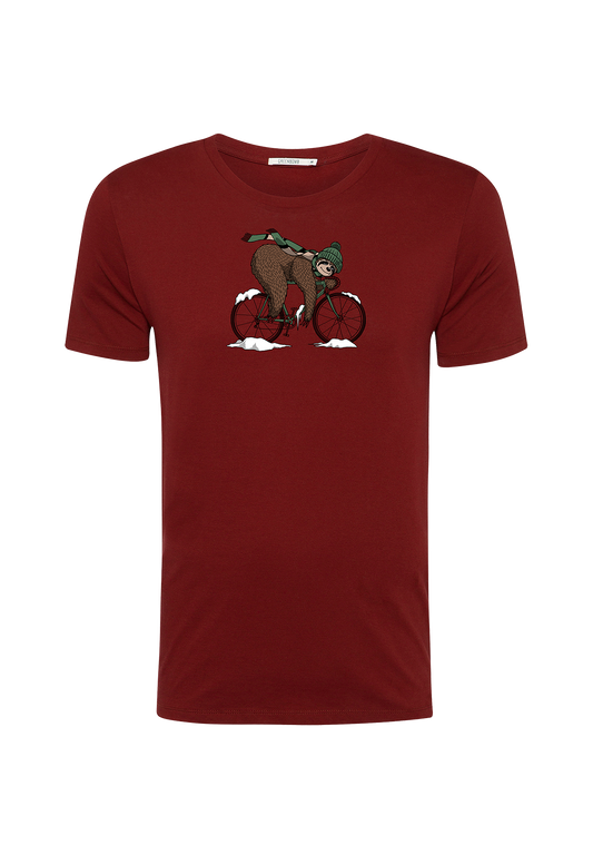 000027_7736 animal sloth ice (Guide) GREENBOMB men T-Shirt burgundy