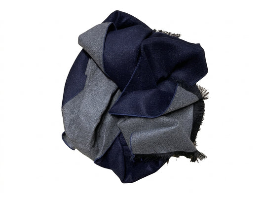 02109-0098 MONTI - Herren Schal 30 x 180cm 1200 doubleface navy grey