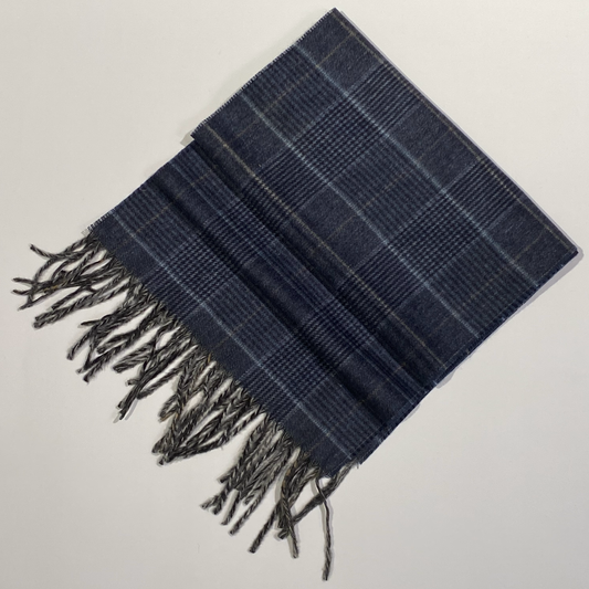 02112-0046 MONTI - Herren Schal 30 x 180cm 1020 blue karo