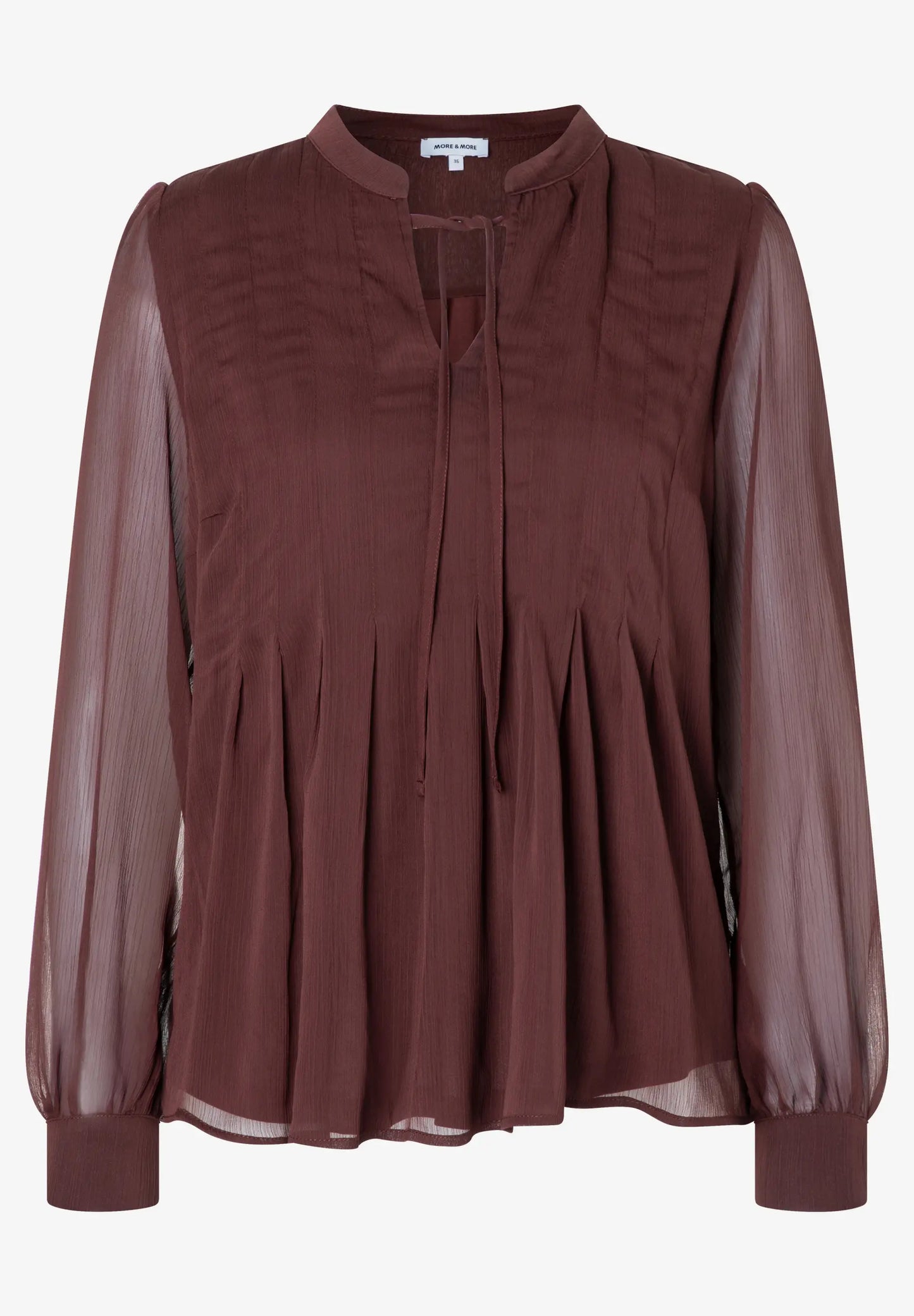 51102057 MORE&MORE Blouse with Pleats 0284 raisin brown