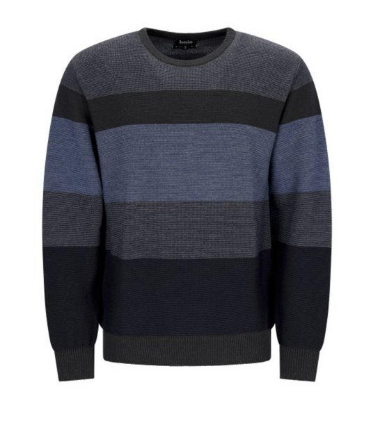 28087 HAJO - Pullover mit Blockstreifen 104 graumelange