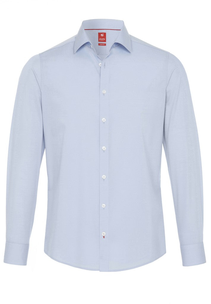 3355-104 PURE - City Hemd slim fit Langarm 102 hellblau