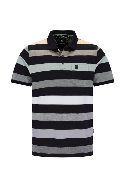 27930 HAJO - Polopiqué mit Knopfleiste 100 schwarz