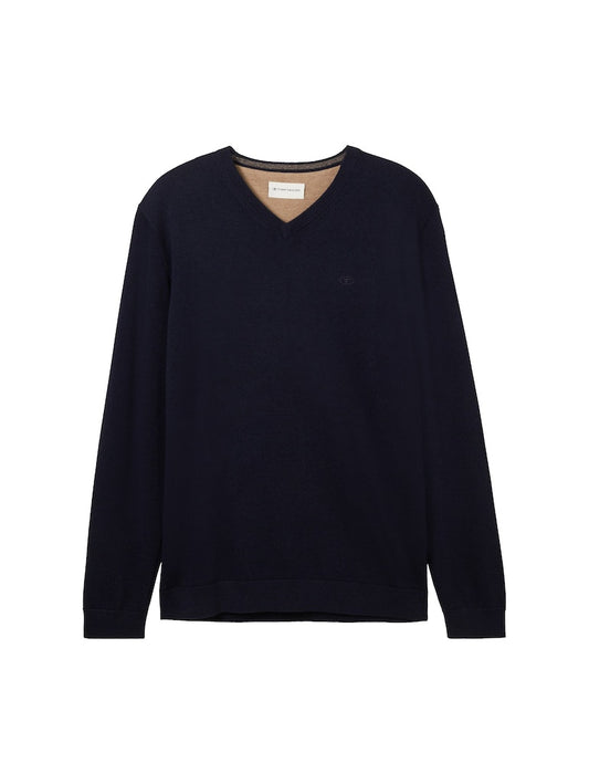 1038427 TOM TAILOR men - V-Ausschnitt Pullover 13160 navy