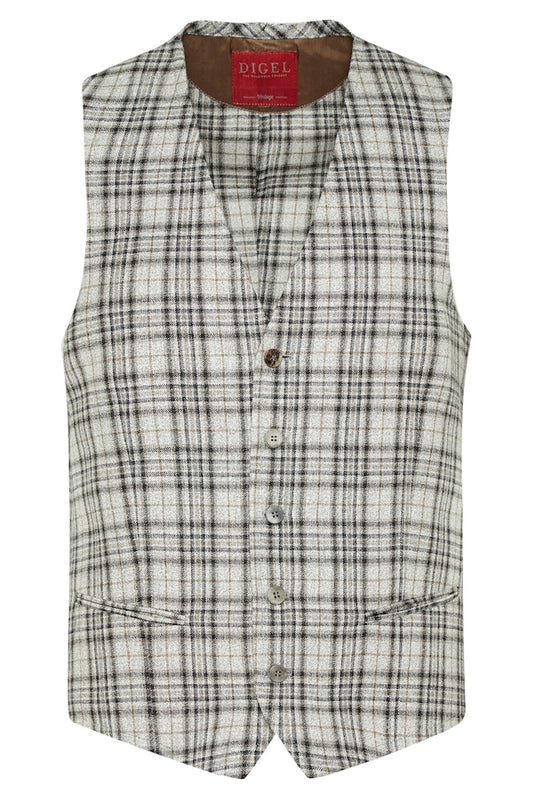 1006931 LUCIEN - DIGEL Ceremony - Weste slim fit 73 beige