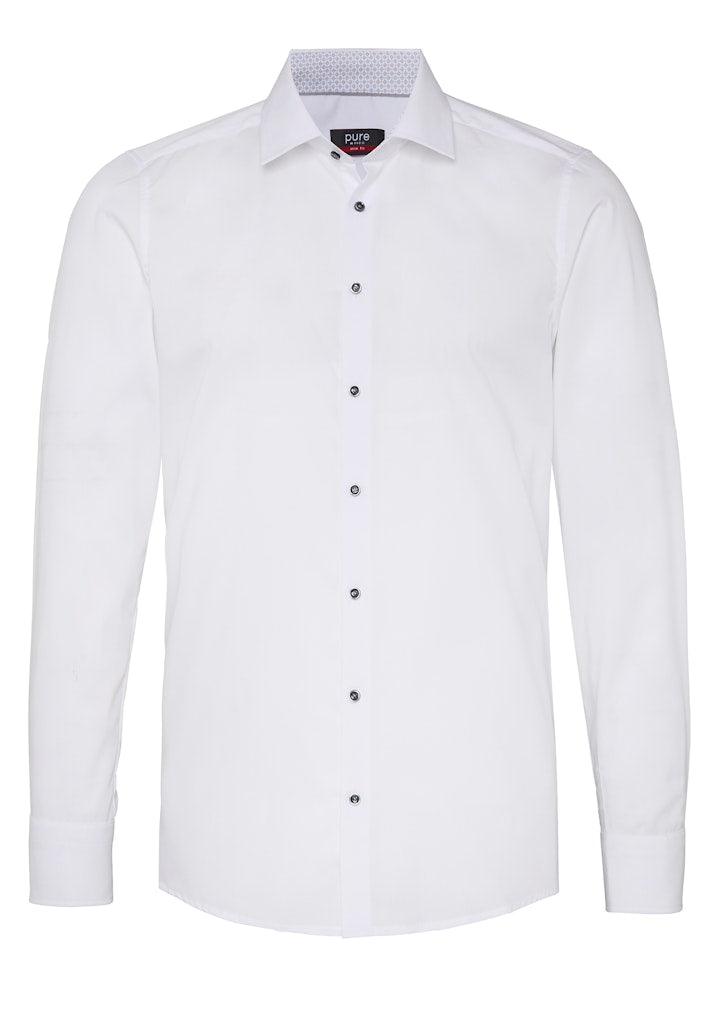 4066-21106 PURE - City Hemd slim fit Langarm 902 weiß (grau)