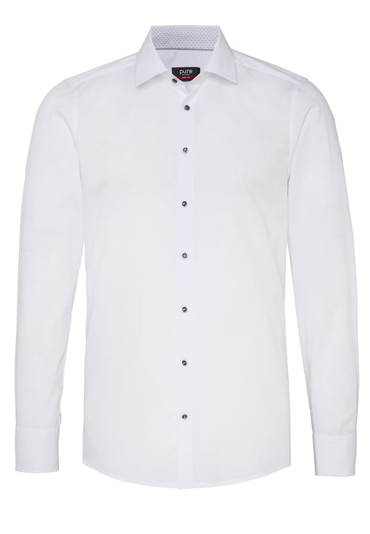 4066-21106 PURE - City Hemd slim fit Langarm 902 weiß (grau)