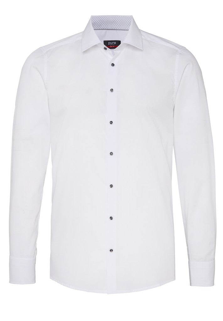 4066-21106 PURE - City Hemd slim fit Langarm 902 weiß (grau)