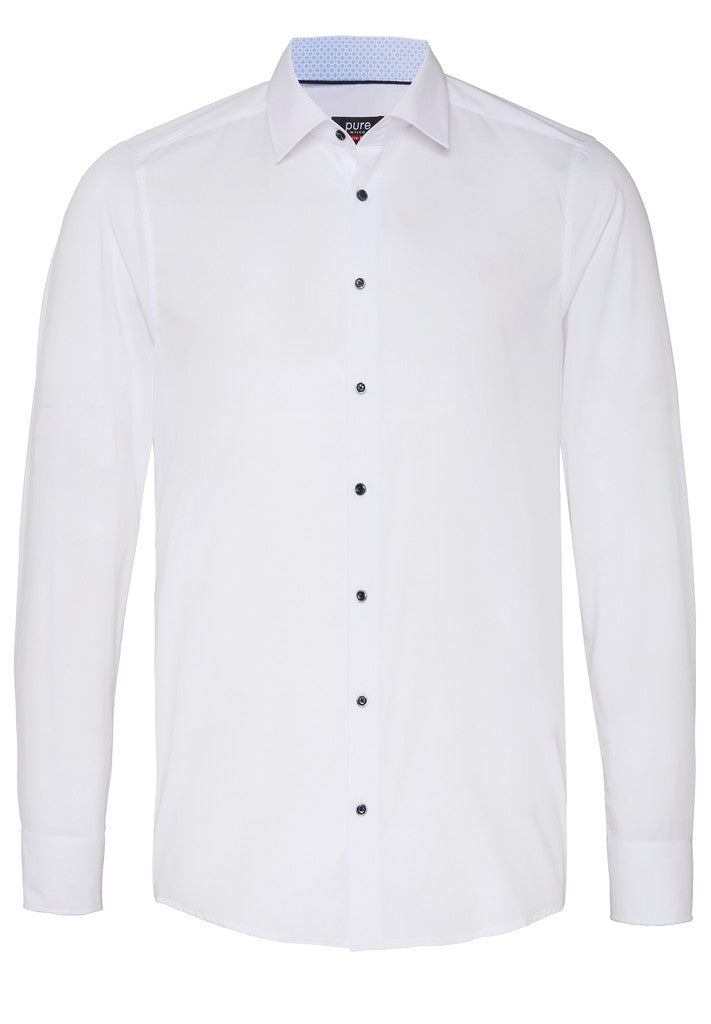 4066-21106 PURE - City Hemd slim fit Langarm 900 weiß (blau)