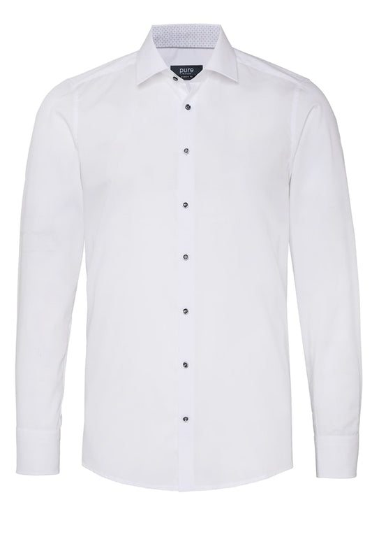 4066-11106 PURE - City Hemd modern fit Langarm 904 weiß (beige)