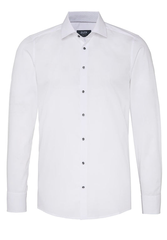 4066-11106 PURE - City Hemd modern fit Langarm 902 weiß (grau)