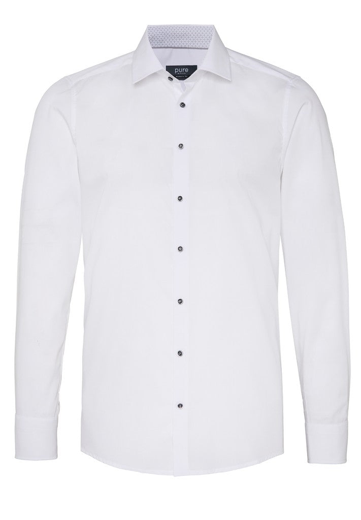 4066-11106 PURE - City Hemd modern fit Langarm 902 weiß (grau)