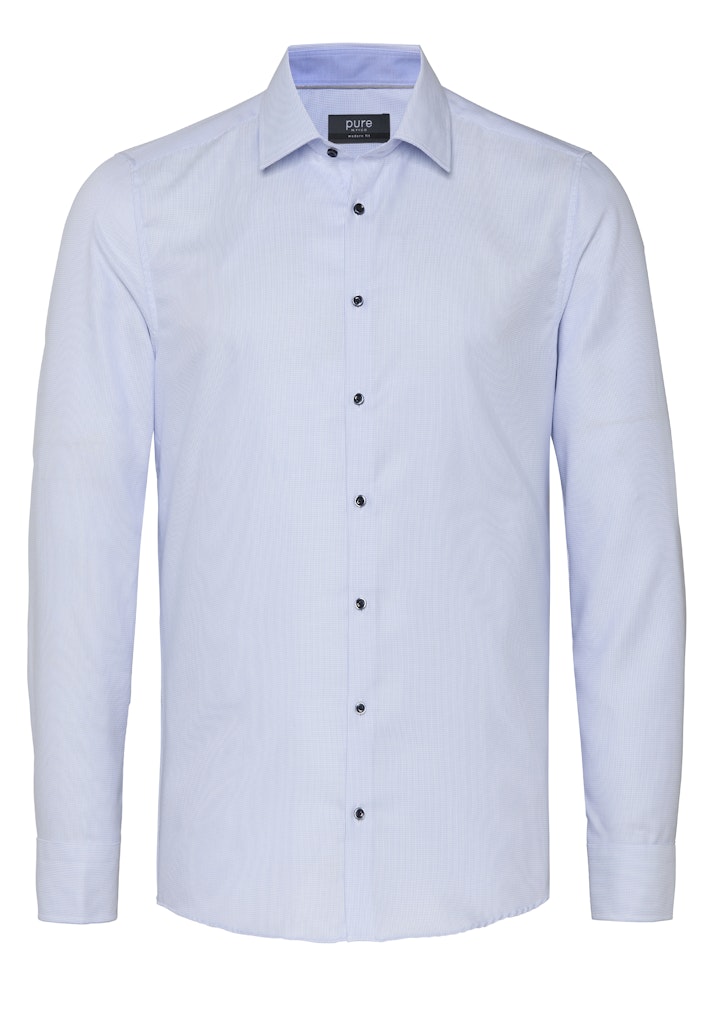 4063-11106 PURE - City Hemd modern fit Langarm 100 hellblau
