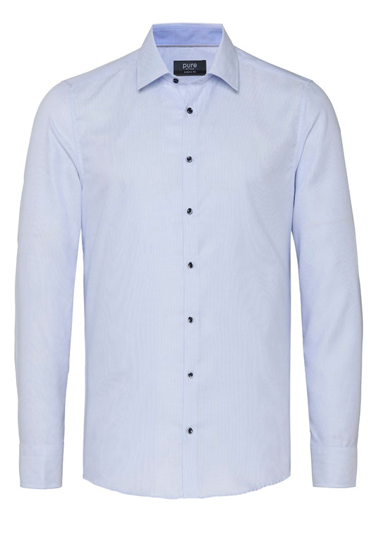 4063-11106 PURE - City Hemd modern fit Langarm 100 hellblau