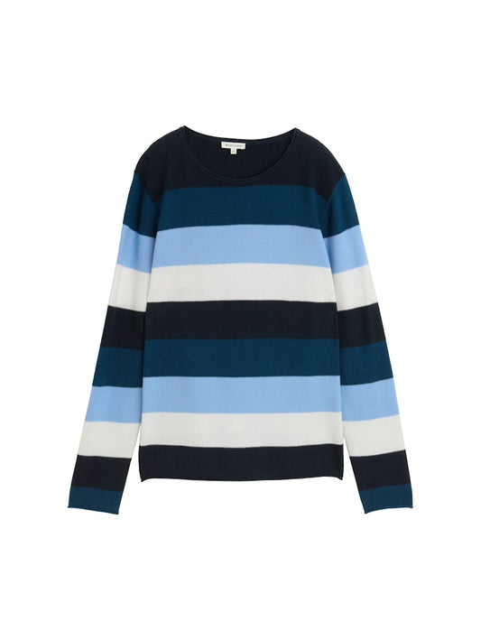1042952 Strukturierter Streifen-Pullover