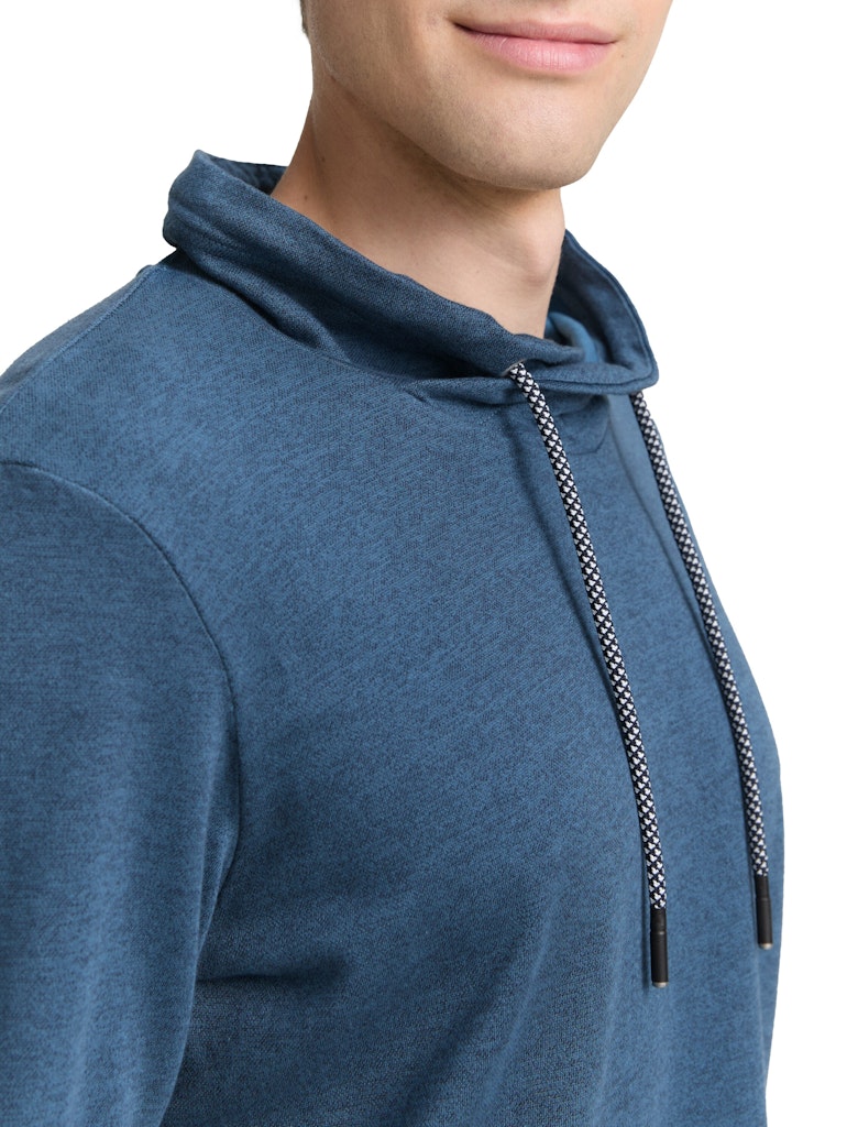 1047814 TOM TAILOR men - Longsleeve mit Kordelzug am Schalkragen